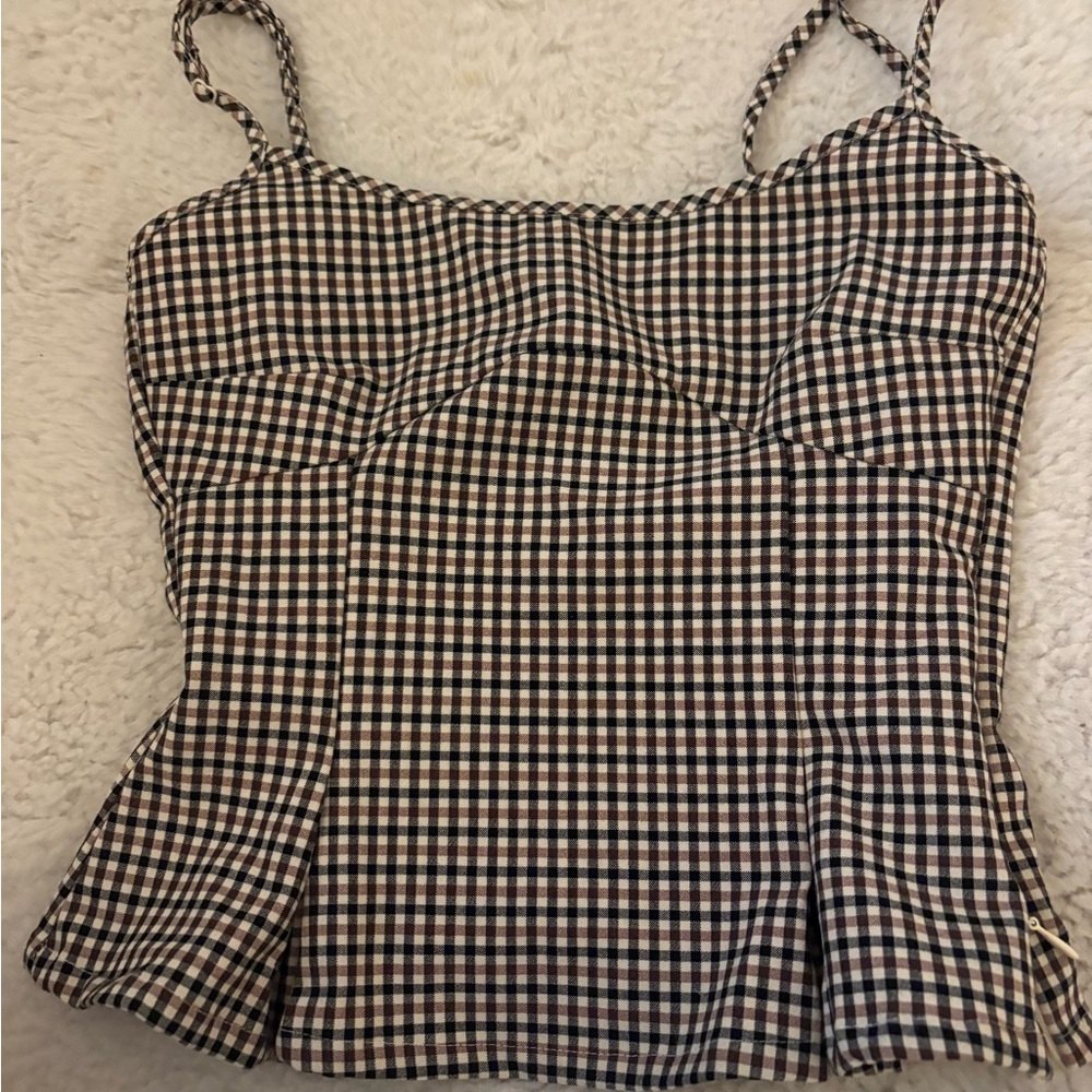 H&M Black and White Checkered Camisole